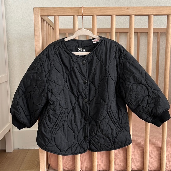 Zara Other - Zara (Guc) | 3-4 quilted black lightweight jacket coat